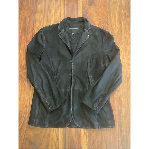 🎉 Host Pick! 🎉 John Varvatos Men's Black Goat Suede Blazer - Picture 1 of 8